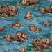 Timeless Treasures 3173 Teal Otters Cotton Print Fabric