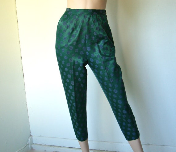 Pin-Up Pants 1950's Pedal Pushers Dark Green by ReluctantDamsel