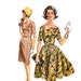 60s Mad Men Dress Plus Size Vintage Pattern McCalls 6328 Bust 44 Slim or Full Skirt Neck Bow