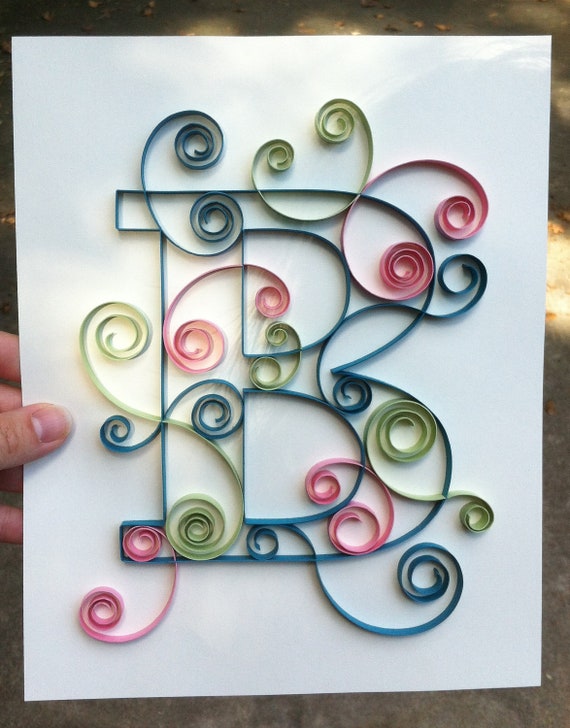 Quilled Monogram 8x10 B