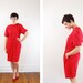 1980s Red Tee Shirt Dress - S/M