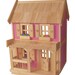Wooden Doll House with 7-piece Wood Dollhouse Furniture Package, fits Barbie or any doll up to 11 1/2 inches tall, Christmas gift