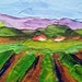 Original FARM FIELDS California Impressionist ACEO Oil Painting Miniature Lynne French 2.5 x 3.5 Art