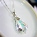 Swarovski Baroque Crystal AB Necklace on Sterling Silver Necklace Chain