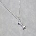Silver Dog Bone Necklace, Sterling Silver Dog Bone Pendant on Sterling Silver Necklace Chain