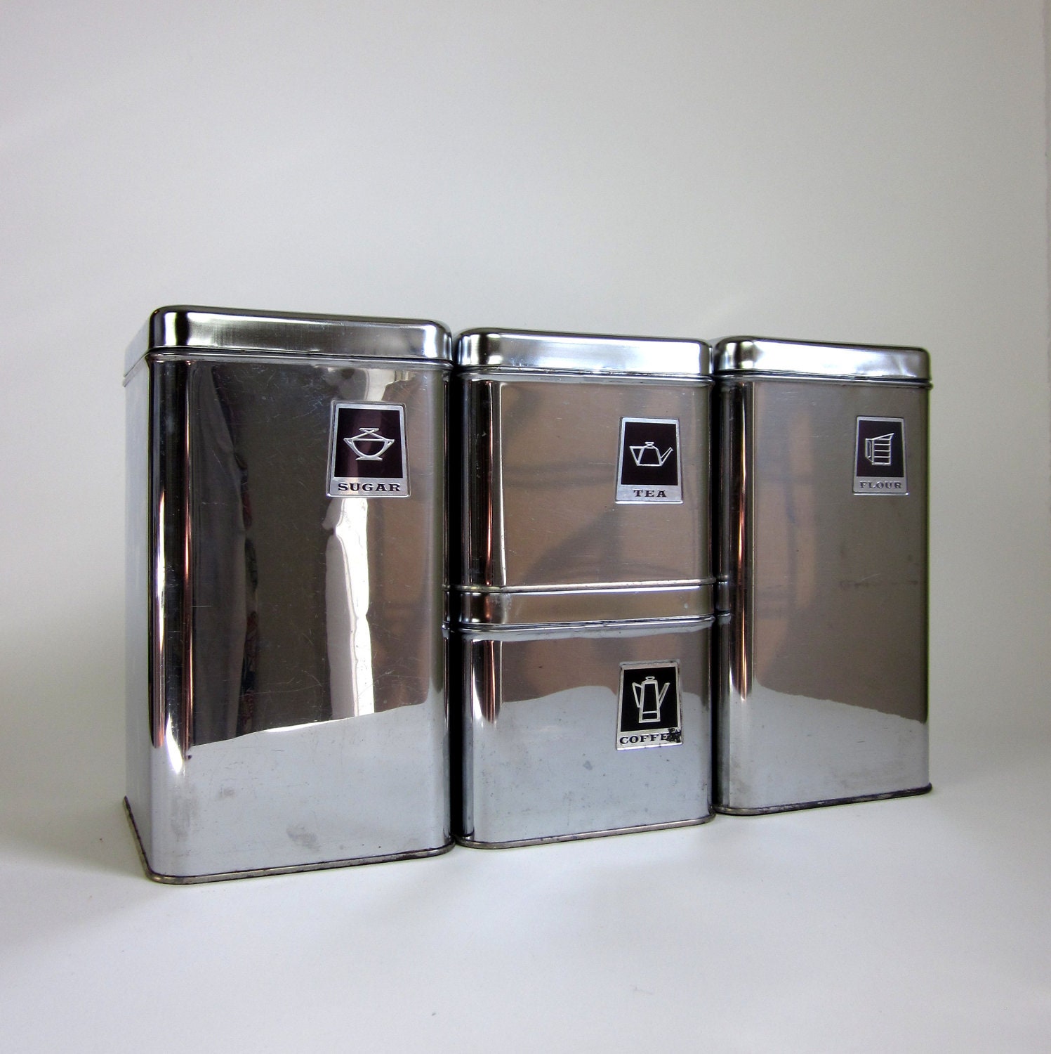 Chrome Kitchen Canister Set 50s