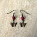 Butterfly Earrings - Small Beaded Dangle Earrings, Antiqued Brass Butterflies - Gentle Beings (Ready to Ship)