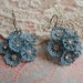 reserved BLUE JEANS vintage assemblage earrings shabby enamel flowers simple rhinestones unique ooak