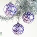 Blown Glass Ornament Ball Amethyst Purple White and Black Granite