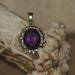 Vintage Deep Purple Amethyst and Diamond Pendant