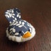 Handmade Decorative Bird in Navy Blue Floral