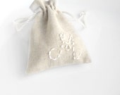 Personalized  drawstring cotton pouches Party favors, Bridesmaids jewelry gift, baby shower pouches