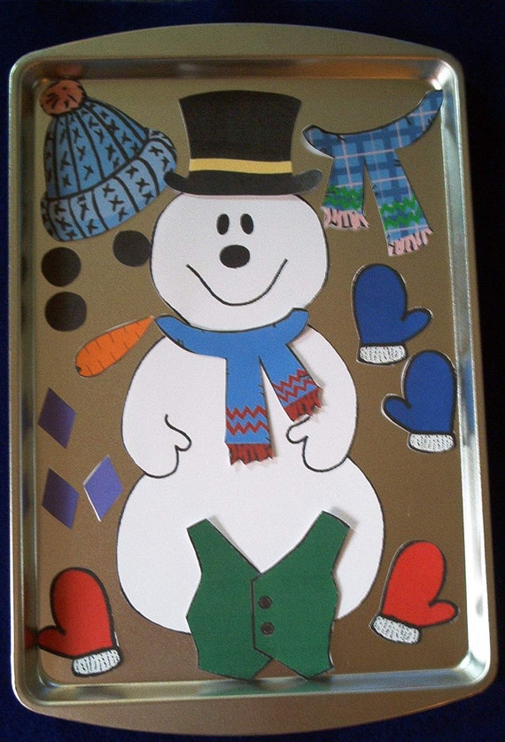 Items similar to Dress the Snowman Magnetic Activity Teaching Resource