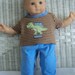 Bitty baby Boy 2 pc dinosaur appliqued Outfit