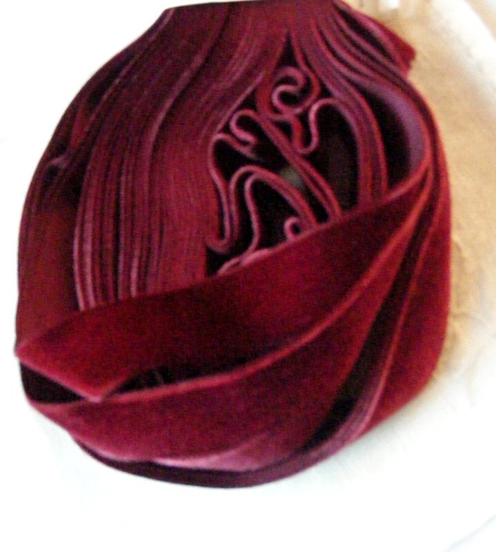 Antique 1940’s French Velvet Ribbon 7/8 Inch Gorgeous