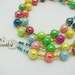 Bubblegum Bling Lanyard. Multi colored Beaded Lanyard with Sunflower Swarovski and Mirrored Retro Beads.