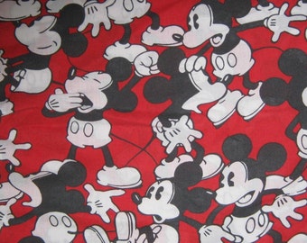 Vintage  red  Mickey Mouse twin single fitted bed sheet