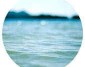 Beach photography beach photograph 12x12 nautical ocean landscape fine art round photo square print modern wall art turquoise navy blue