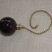 Eggplant/Dark Plum Pottery/ Ceramic Large Ball Ceiling Fan/Light Pull - Handmade in the USA - Brass or Nickel Hardware