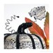 Music Pumpkin 123, 3 inch, decoupage Halloween decor, music decor, shabby chic