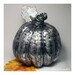 Boo Silver Patches Pumpkin, decoupage, Halloween, macabre, gothic, spooky, black and silver, ooak