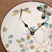 Wall Clock - Whimsical Owl, Dragonfly, Butterfly, Bird Ceramic Plate Wall Clock No. 927 (8-1/4 inches)