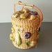 1960s straw bag / novelty bag / fruit bag / woven purse / basket bag / 60s straw purse / tote bag case / farmer's market