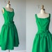 RESERVED / vintage 50s dress / 1950s party dress / cocktail dress / emerald green silk taffeta dress / I. Magnin - size small