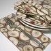 Dinner Napkins - Tree Rings with acorns and bittersweet sprig - Masculine Fall Decor - set of 4