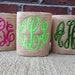 Personalized Koozie, can koozie, burlap koozie