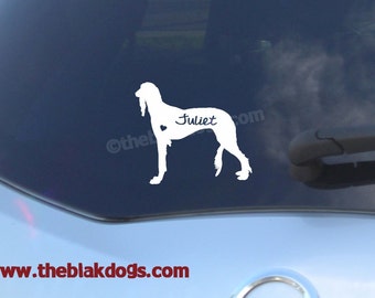 Saluki Silhouette Vinyl Sticker Car Decal Personalized