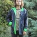 Unisex Navy & Green Reversible Raincoat - M/L
