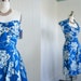 1950 Vintage Blue Hawaiian Sarong Dress with Bolero Jacket Rockabilly VLV Viva Las Vegas