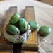 Chubby Turquoise Treasures . Czech Picasso Glass Coins . 10 mm (10)
