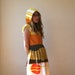 Hooded Geometric Color Block Dress Sz M