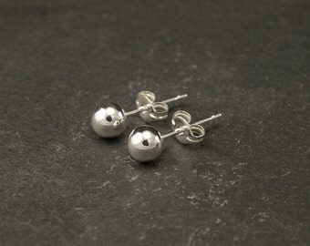 Silver Ball Stud Earrings- Silver Ball Studs- Silver Ball Earrings- Small Silver Stud Earrings- Sterling Silver Post Earrings