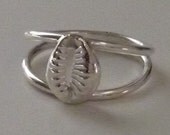 Cute Sterling Silver Cowrie Shell Ring - Tiny Metal Sea Shell - Beach Jewelry - Afrocentric