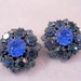 1950s Austrian Crystal Blue Clip Earrings SALE