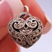 Puffy Heart Marcasite Sterling Charm Pendant Vintage