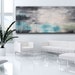 RESERVED FOR JEN Massive Original Abstract Art Smokey Gray and Blue Modern Contemporary Painting by Whitman 30 x 72