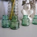 1 SET of 4 Green blue glass ink wells