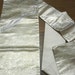 Nagoya Obi In Silvery Gold With Lines Design In Silver And White