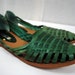 Cute Vintage Green Woven Huaraches Sandals - Size 9