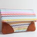 Fold Over Clutch / Bright Scallop with Suede Corners