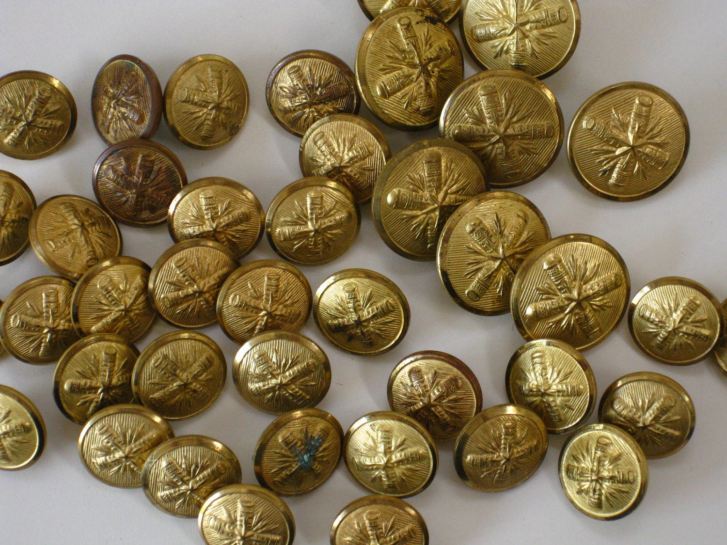 Vintage Bright Gold Buttons Large and Small by maggiemaevintage