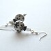 Black Star Lampwork Glass Earrings