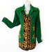 Vintage Snake Skin Print Silk Blouse Green golden Giane Gilman