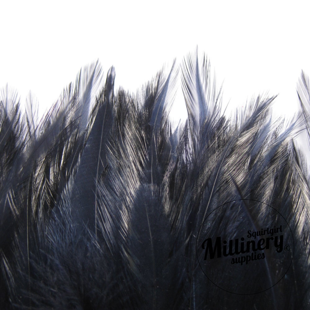 Navy Blue Hackle Feather Fringe for fascinators millinery and
