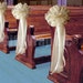 6 Large Ivory Cream Tulle Pew Bows Wedding Decoration Church Chair 11"x30"