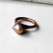 Pearl Copper Ring Steel Plum Iridescent Golden Ring June Birthstone Raw Gem Artisan Handmade